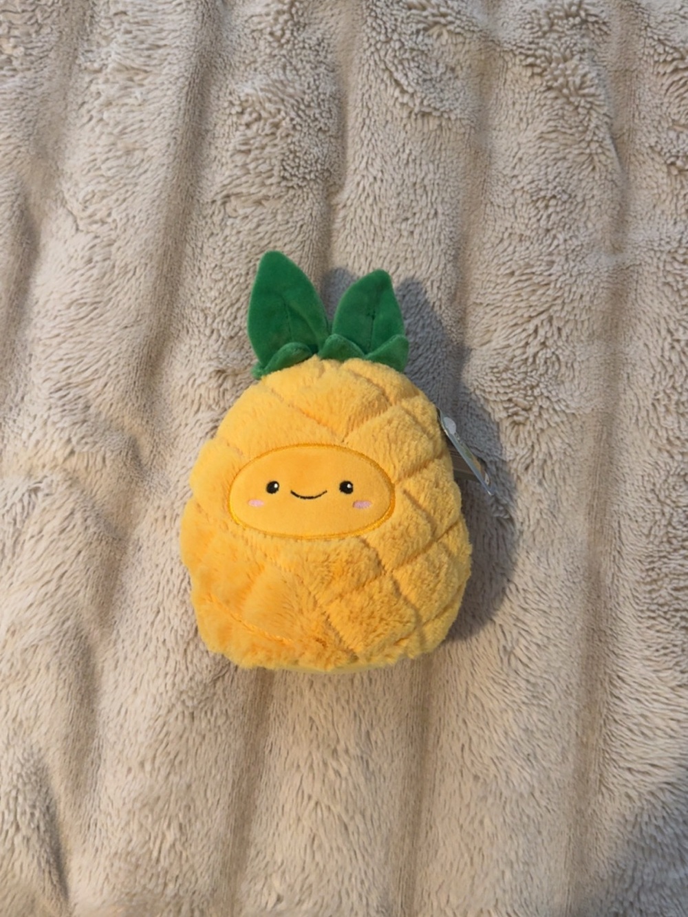 Cute Pineapple Plush Toy - Yellow with Green Leaves